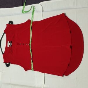Red sleeveless top